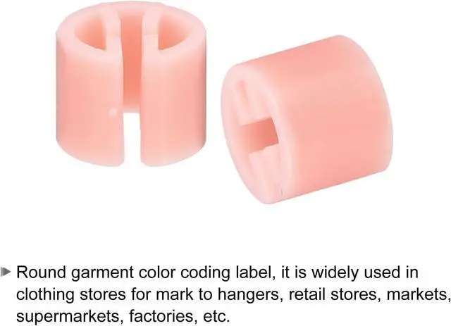 Alt view image 4 of 6 - MECCANIXITY Clothes Hanger Markers Blank Tags Fit 3.5mm Rod for Garment Color Coding Light Pink, Pack of 150