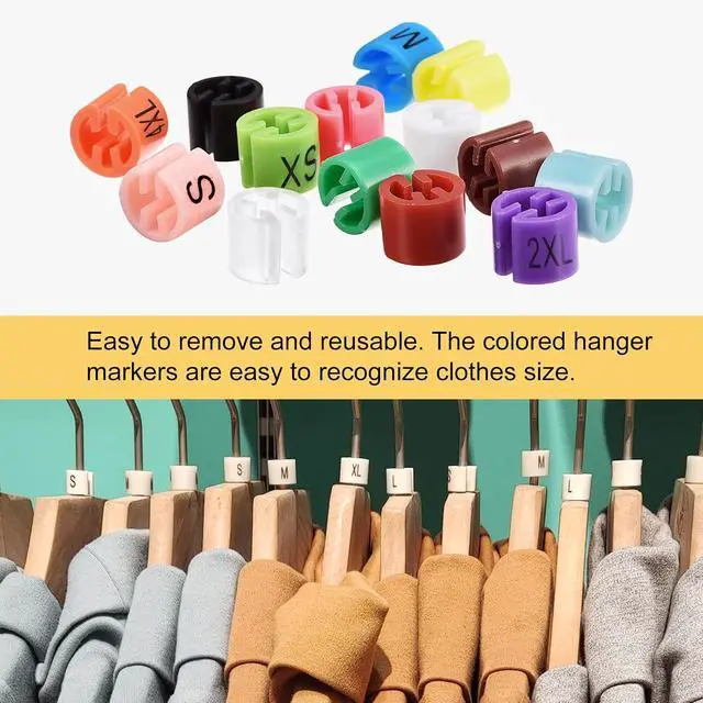 Alt view image 5 of 6 - MECCANIXITY Clothes Hanger Markers Blank Tags Fit 3.5mm Rod for Garment Color Coding Light Pink, Pack of 150