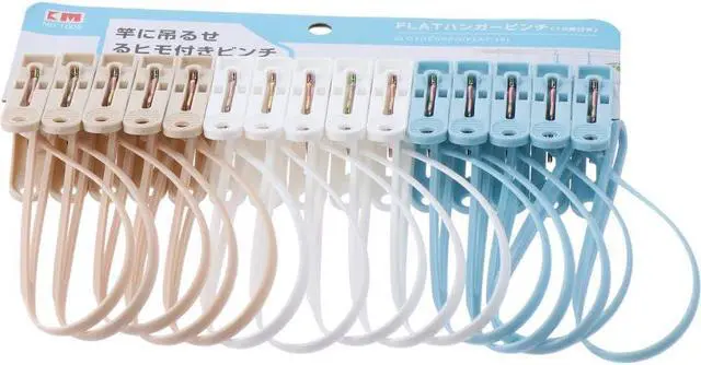 Alt view image 6 of 7 - 15 PCS Laundry Hooks Clip with Rope, Plastic Clothes Pins, Super Strong Hanger Clips for Clothing Store Home Office & Workshop