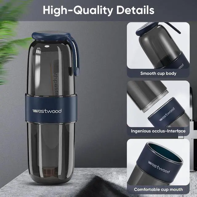 Alt view image 3 of 7 - Westwood Travel Toothbrush Case Large Toothbrush Holder with Cover | Portable Travel Toothbrush Case,Large Toothbrush Container For Toothbrushes, Toothpaste And Razors