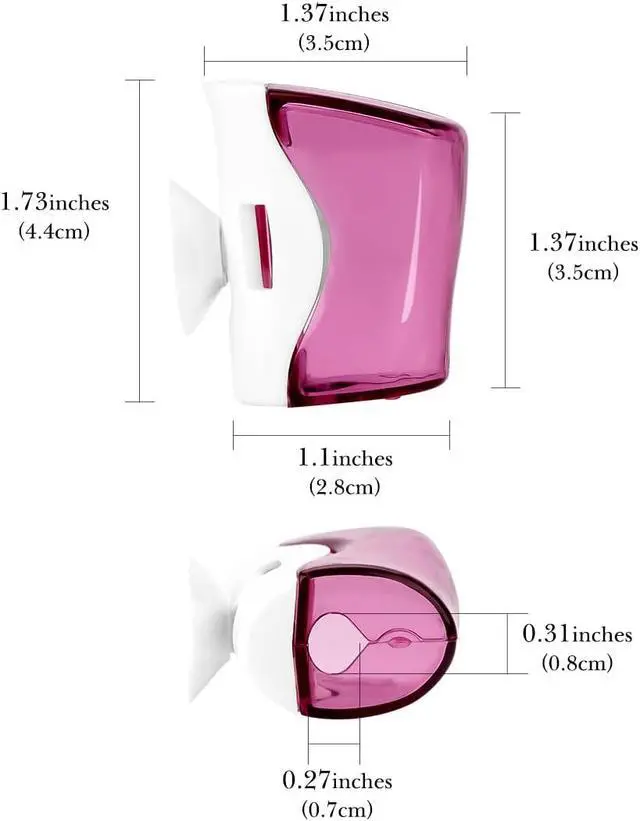 Alt view image 4 of 7 - Linkidea Travel Toothbrush Head Covers with Suction Cup Portable Wall Mount Toothbrush Holder, Toothbrush Cap Case Box Convenient for Travel, Outdoor (3PCS)