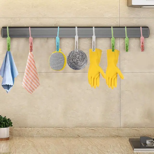 Alt view image 6 of 7 - 24 Pack Plastic Clothes Pins Heavy Duty Outdoor for Hanging Clothes,Mini ClothesPins with Hanging Rope,Hangers with Clips, Bag Clips,Photo Clips Craft Clips