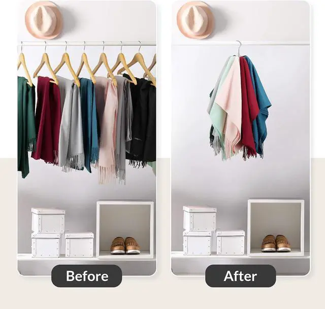 Alt view image 2 of 6 - ZEDODIER Scarf Organizer Scarf Hanger for Closet, Rotatable Sturdy Hijab Holder Holds 8 Scarves, Metal Space Saving Closet Organizers and Storage, Silver