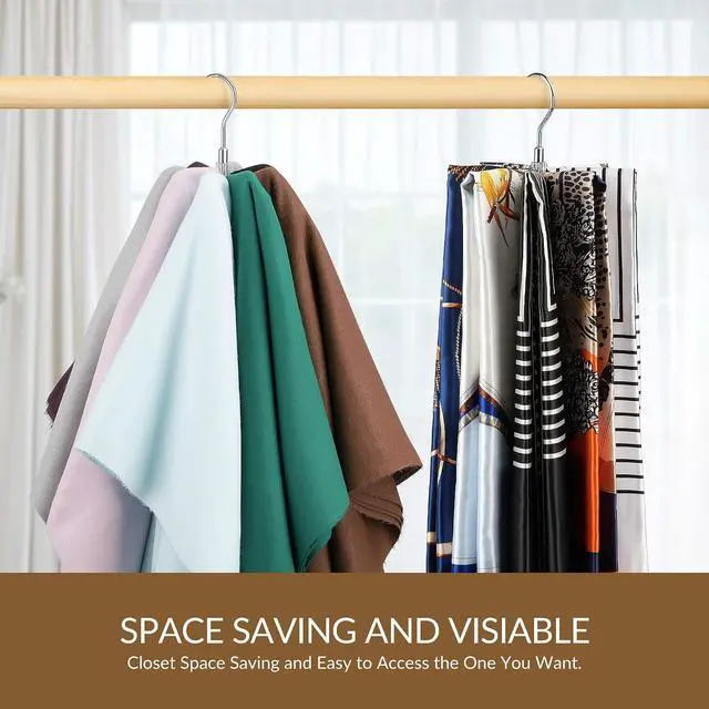 Alt view image 4 of 6 - ZEDODIER Scarf Organizer Scarf Hanger for Closet, Rotatable Sturdy Hijab Holder Holds 8 Scarves, Metal Space Saving Closet Organizers and Storage, Silver