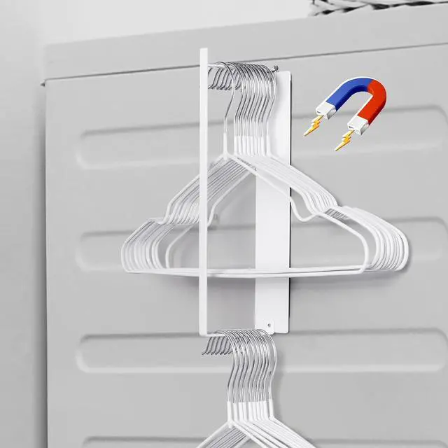Main image of EASTTOWEST Magnetic Hanger Organizer Stacker,Clothes Hanger Storage Rack,Hanger Holder for Closet Laundry Room Washing Machine,White