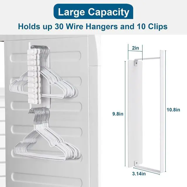 Alt view image 2 of 7 - EASTTOWEST Magnetic Hanger Organizer Stacker,Clothes Hanger Storage Rack,Hanger Holder for Closet Laundry Room Washing Machine,White