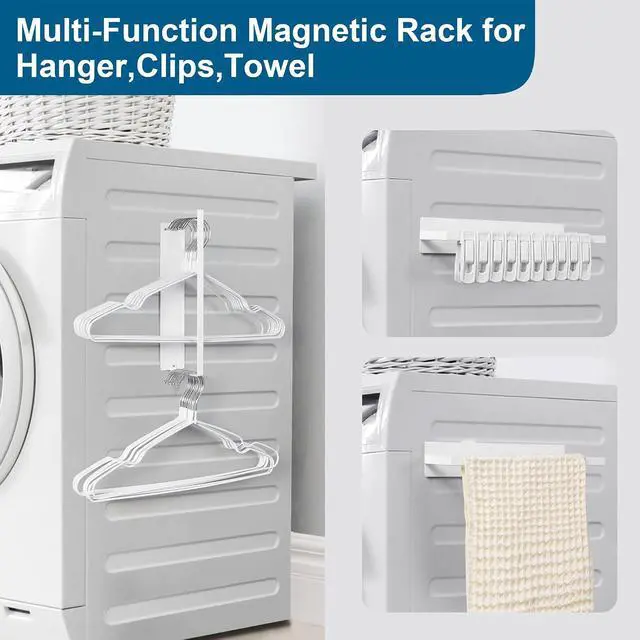Alt view image 4 of 7 - EASTTOWEST Magnetic Hanger Organizer Stacker,Clothes Hanger Storage Rack,Hanger Holder for Closet Laundry Room Washing Machine,White