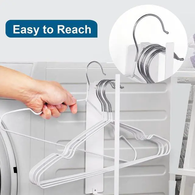 Alt view image 5 of 7 - EASTTOWEST Magnetic Hanger Organizer Stacker,Clothes Hanger Storage Rack,Hanger Holder for Closet Laundry Room Washing Machine,White