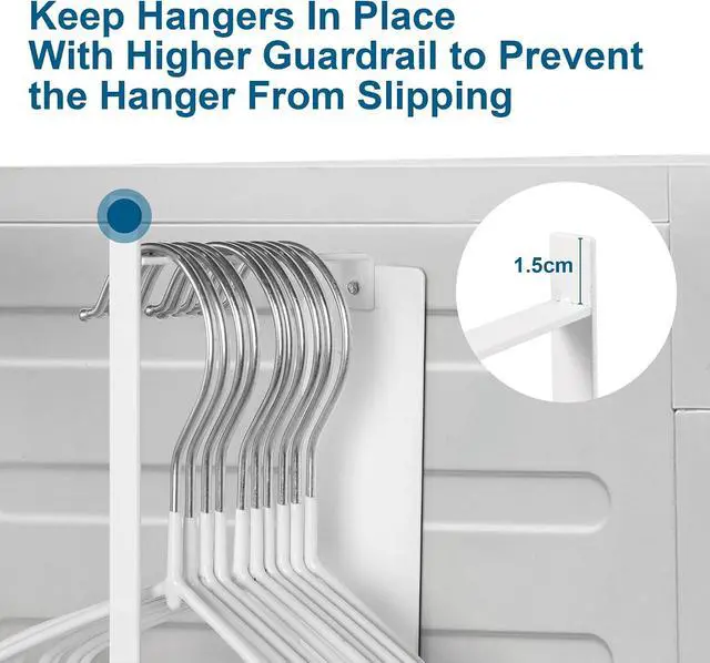 Alt view image 6 of 7 - EASTTOWEST Magnetic Hanger Organizer Stacker,Clothes Hanger Storage Rack,Hanger Holder for Closet Laundry Room Washing Machine,White