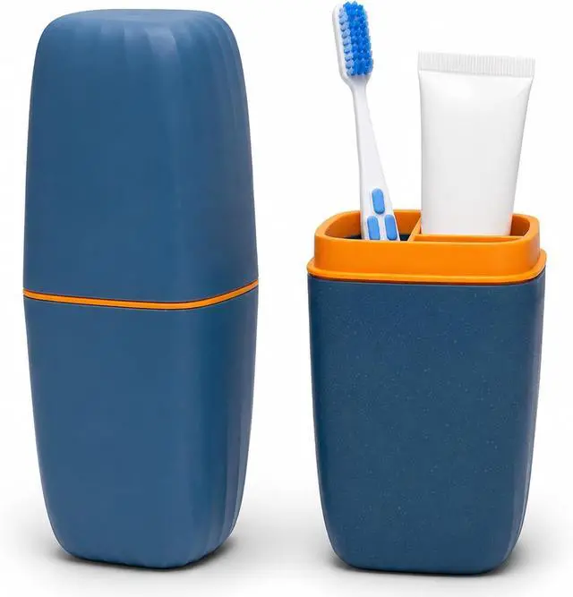 Main image of Toothbrush Travel Case, 2 in 1 Holder and Rinse Cup with Cover | 7.87