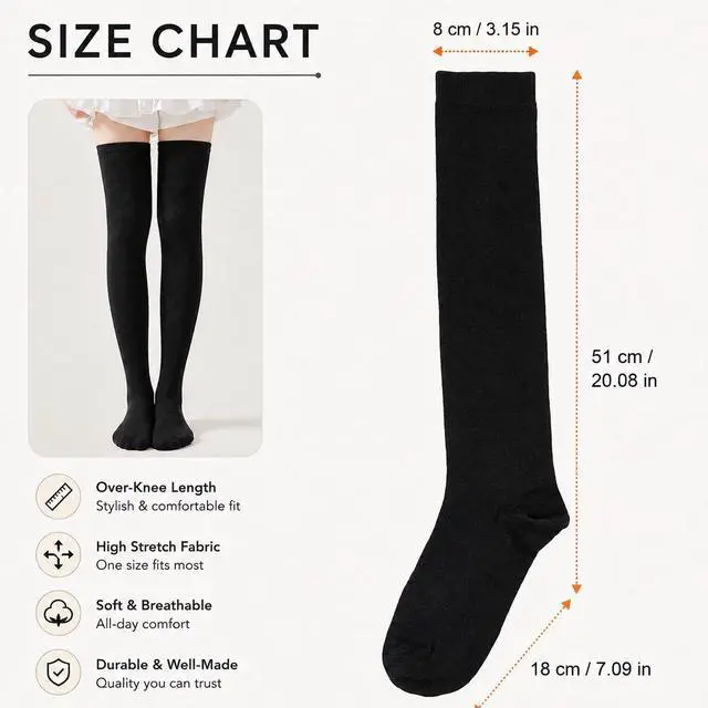 Alt view image 3 of 6 - IZUS Women Thigh Over Knee Socks Stretchy Boot High Socks Striped Novelty for Girl Halloween Christmas Cosplay Daily Wear