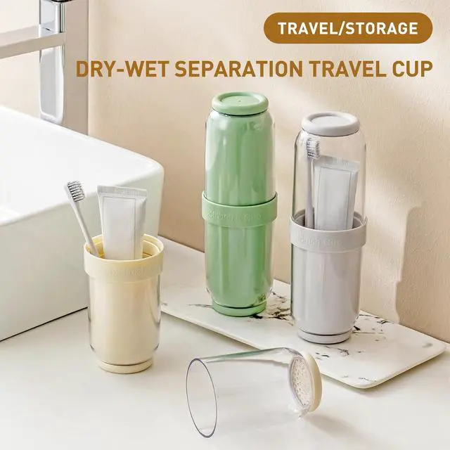 Alt view image 4 of 7 - Toothbrush Cup with Cover, Travel Toothbrush Case Portable Toothbrush Holder for Traveling Business Camping School Bathroom (Grey)