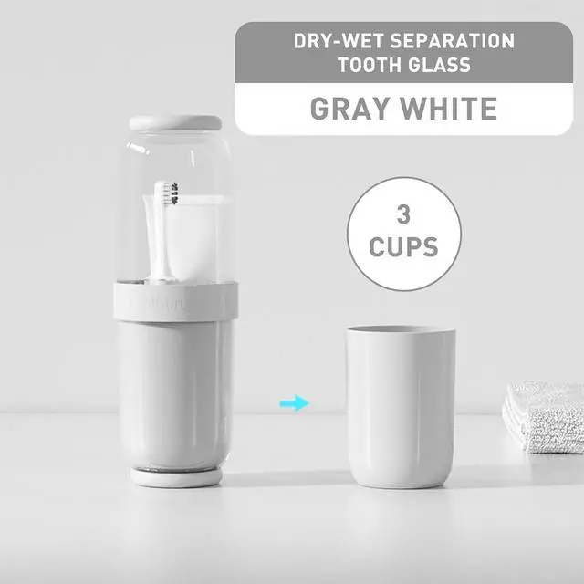 Alt view image 3 of 7 - Toothbrush Cup with Cover, Travel Toothbrush Case Portable Toothbrush Holder for Traveling Business Camping School Bathroom (Grey)