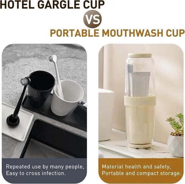 Alt view image 5 of 7 - Toothbrush Cup with Cover, Travel Toothbrush Case Portable Toothbrush Holder for Traveling Business Camping School Bathroom (Grey)