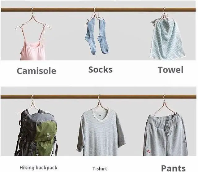 Alt view image 4 of 7 - 10 Pieces Travel Hangers Travel Accessories Portable Folding Clothes Drying Rack for Traveling(Colorful)