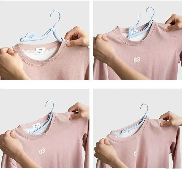 Alt view image 5 of 7 - 10 Pieces Travel Hangers Travel Accessories Portable Folding Clothes Drying Rack for Traveling(Colorful)