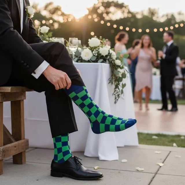 Alt view image 3 of 7 - Checker Dress Socks Funny Novelty Crazy Fun Design Men Size 8-12 Cotton Casual Crew Colorful Funky Gift for Men