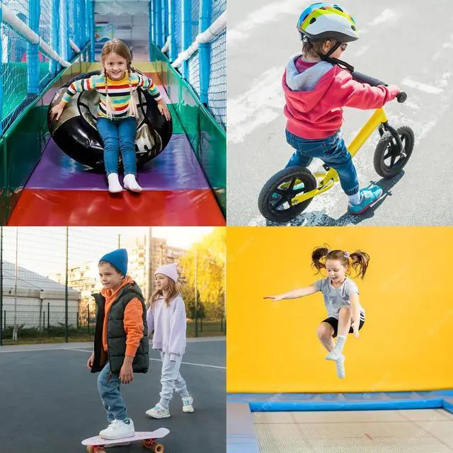 Alt view image 6 of 7 - Toddler Grip Crew Socks With Grippers Boys Girls Kids 1-3/3-5/5-7T 6 Pairs