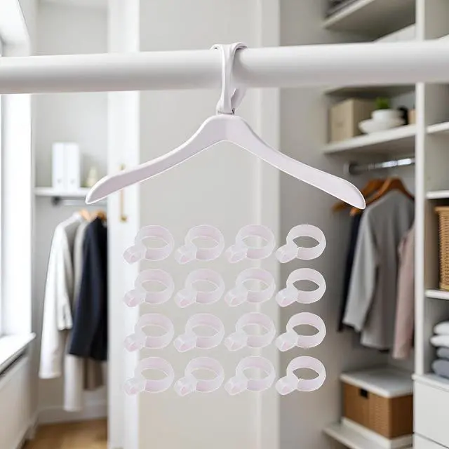 Alt view image 4 of 7 - 50Pcs White Plastic Windproof Hanger Hooks Clothes Hanger Buckle Clip Laundry Hanging Hooks Closet Rod Hanging Tool for Drying Rack Clothes Hangers, Suit Hangers