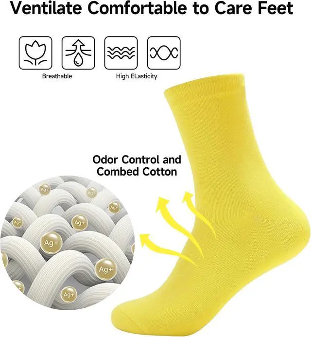 Alt view image 4 of 7 - Forony Mens Dress Socks Size 8-13 Anti Odor Combed Cotton Moisture Wicking | Comfy,Breathable,Quick Dry,Formal,Business,Tuxedo,Prom,Casual,Everyday,Best Man,Wedding,Suit Outfits,1 Pack