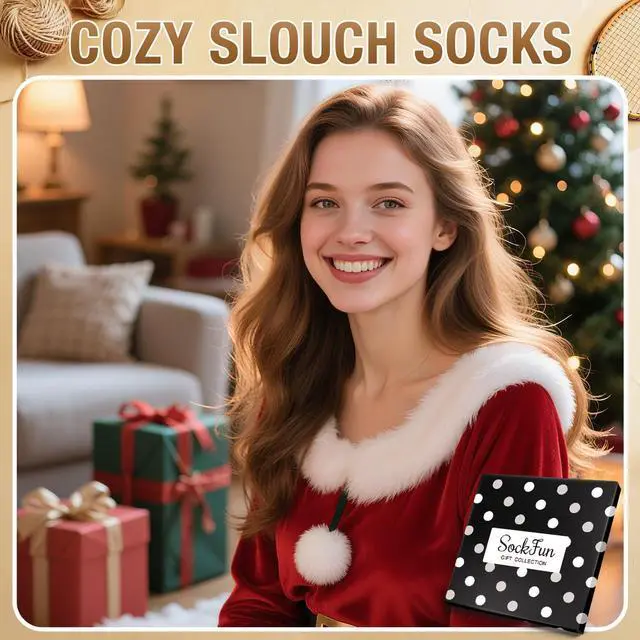 Alt view image 5 of 7 - Slouch Socks Women - Scrunch Stacked Long Chunky Wool Socks 80s 90s