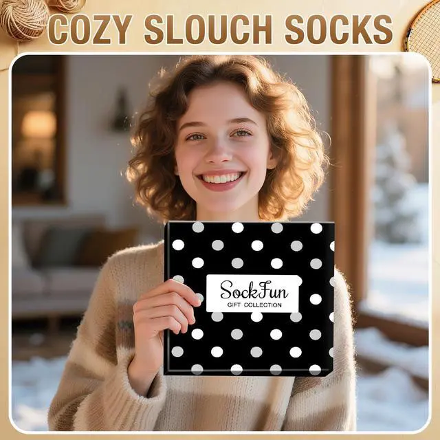 Alt view image 6 of 7 - Slouch Socks Women - Scrunch Stacked Long Chunky Wool Socks 80s 90s