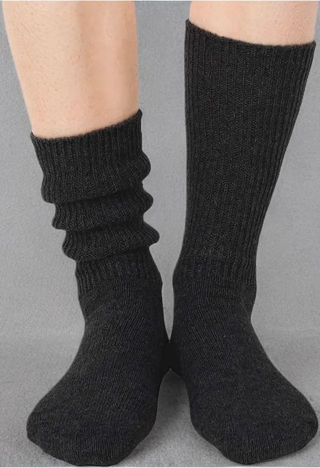 Alt view image 7 of 7 - Slouch Socks Women - Scrunch Stacked Long Chunky Wool Socks 80s 90s