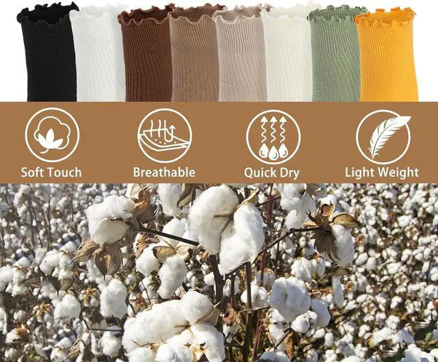 Alt view image 4 of 7 - 3/8 Pairs Frilly Socks Women,Ruffle Socks for Girl Women,Cute Ankle Socks for Women,Comfort Breathable One Size 5-9