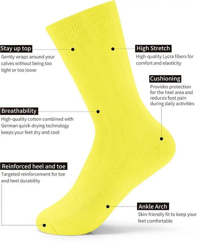 Alt view image 3 of 7 - Forony Mens Dress Socks Size 8-13 Anti Odor Combed Cotton Ribbed | Comfy,Breathable,Moisture Wicking,Quick Dry,Formal,Business,Tuxedo,Prom,Casual,Everyday,Best Man,Wedding,Suit,1 Pack