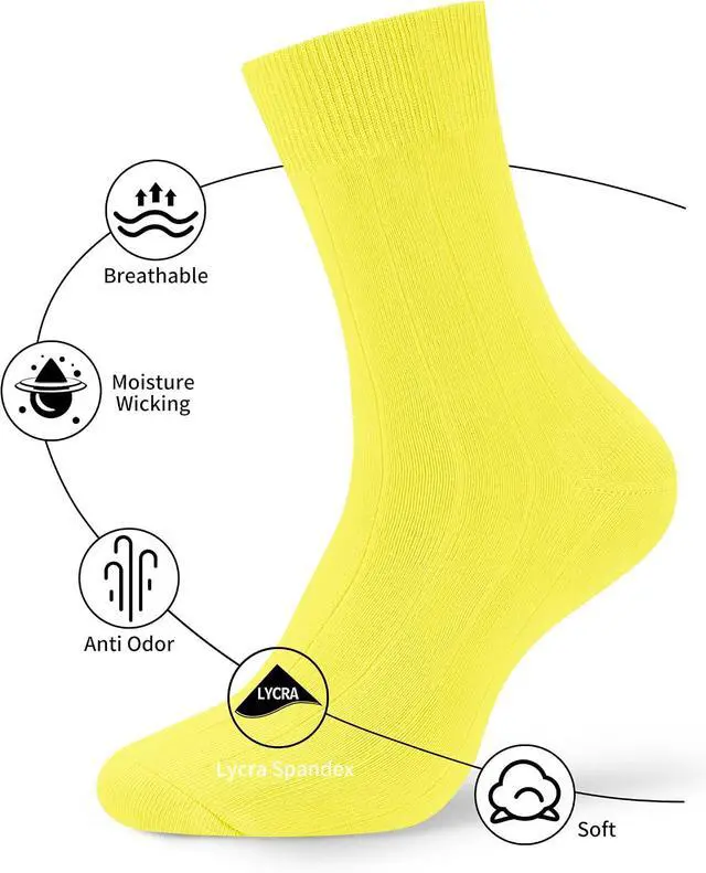Alt view image 4 of 7 - Forony Mens Dress Socks Size 8-13 Anti Odor Combed Cotton Ribbed | Comfy,Breathable,Moisture Wicking,Quick Dry,Formal,Business,Tuxedo,Prom,Casual,Everyday,Best Man,Wedding,Suit,1 Pack