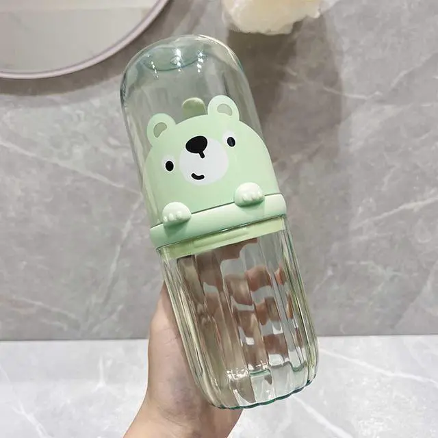 Alt view image 2 of 7 - Cute Toothbrush Travel Case for Kids with Detachable Handle, Portable Cute Toothbrush Holder, Multifuction Toothbrushes Toothpaste Storage Box for Camping Travel or Home Use (Green)