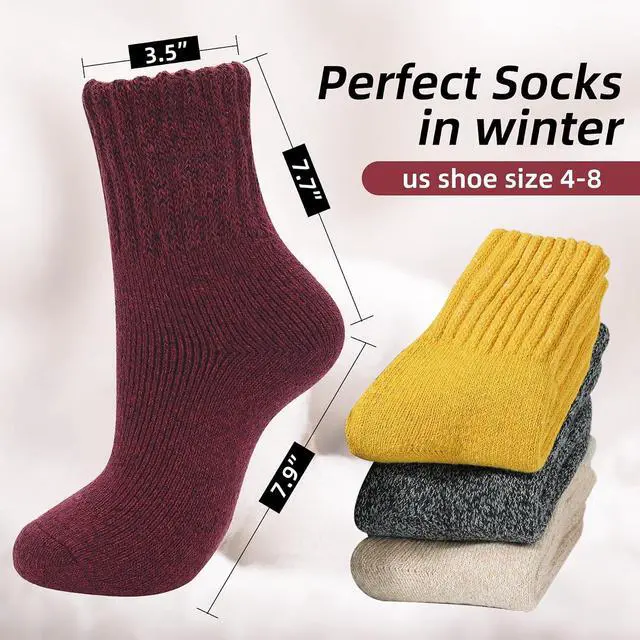 Alt view image 4 of 7 - Zando Cozy Warm Wool Socks for Women - Cute Boot Crew Long Thick Socks