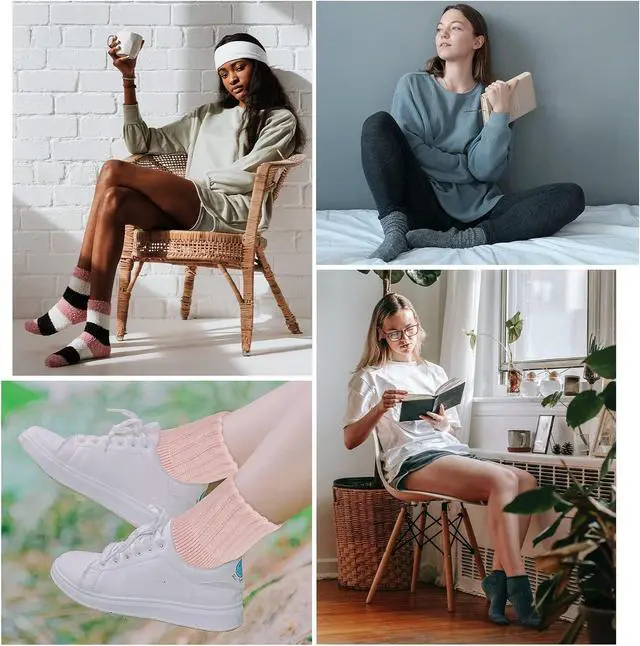 Alt view image 7 of 7 - Zando Cozy Warm Wool Socks for Women - Cute Boot Crew Long Thick Socks