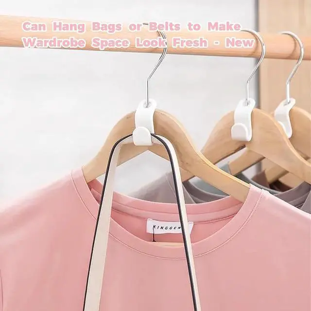 Alt view image 7 of 7 - 50 PCS Hanger Connector Hooks, Closet Hanging Organizer | Space Saving Hangers, Closet Hanging Organizer for College Dorm Room Essentials, Thickening Upgrade (White-50 Pcs)