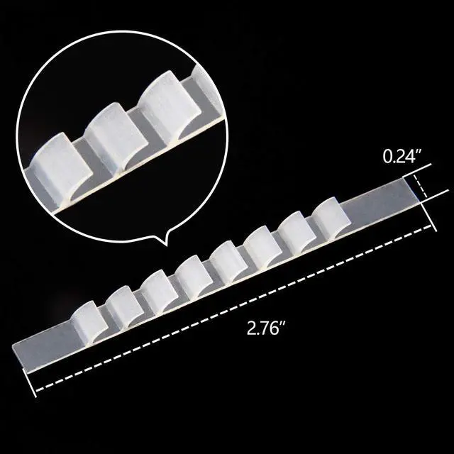 Alt view image 4 of 7 - AUEAR, 100 Pack Clear Non-Slip Rubber Hanger Grips Strips Adhesive Clothes (2.76" x 0.24")