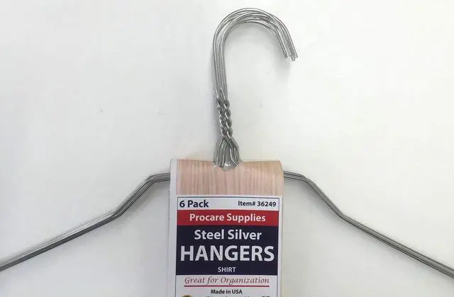 Alt view image 2 of 4 - ProCare 6PACK Strong Silver Color Galvanized Metal Wire Shirt Hangers 16 Inch 13 Gauge