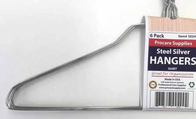 Alt view image 3 of 4 - ProCare 6PACK Strong Silver Color Galvanized Metal Wire Shirt Hangers 16 Inch 13 Gauge