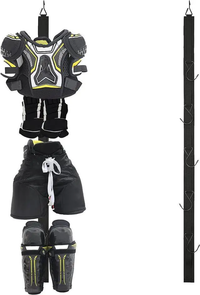 Main image of Hockey Hanger Portable Hanging Dryig Rack Hockey Gifts for Home and Outdoor Using in Ice Hockey Skating Football Camping Fishing 5 Hooks (Black)