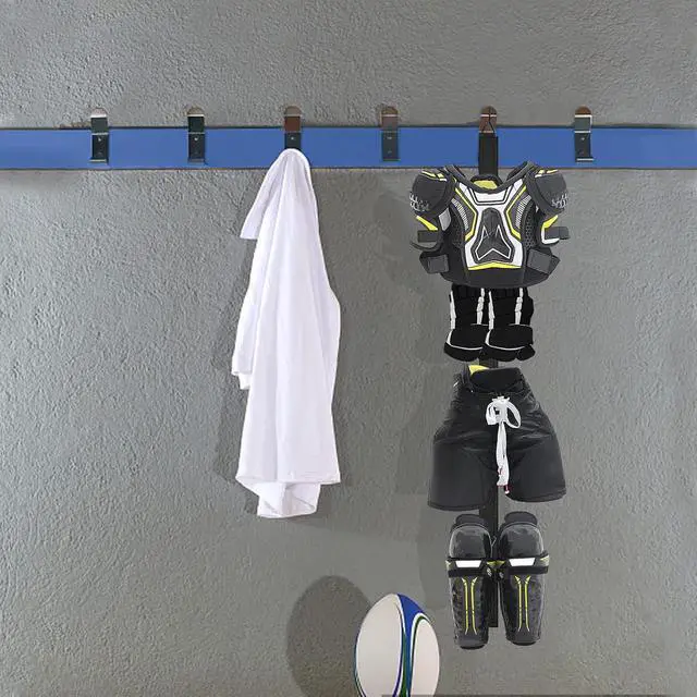 Alt view image 6 of 7 - Hockey Hanger Portable Hanging Dryig Rack Hockey Gifts for Home and Outdoor Using in Ice Hockey Skating Football Camping Fishing 5 Hooks (Black)