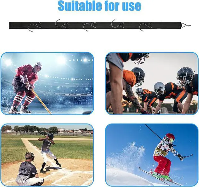 Alt view image 7 of 7 - Hockey Hanger Portable Hanging Dryig Rack Hockey Gifts for Home and Outdoor Using in Ice Hockey Skating Football Camping Fishing 5 Hooks (Black)