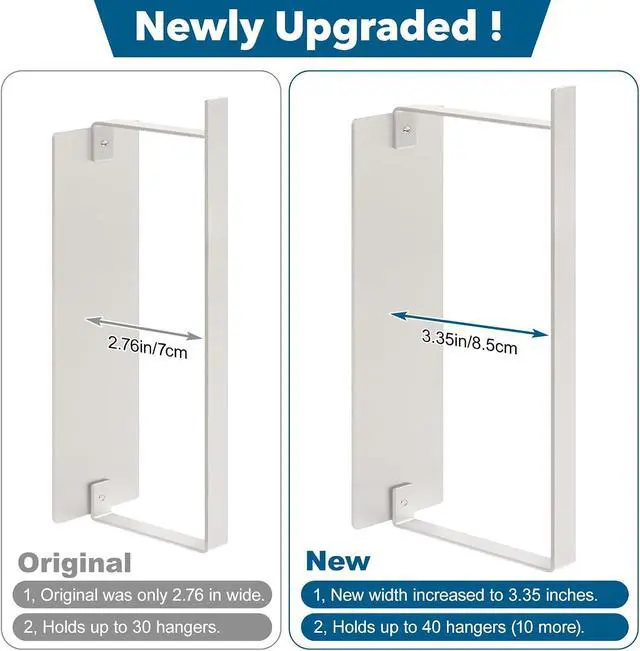 Alt view image 2 of 7 - Magnetic Hanger Organizer, Strong Magnetic Hanger Holder for Laundry Room Washer, Capacity Upgrade Hangers Storage Stacker Holds up to 40 Metal Hangers White 1Pack
