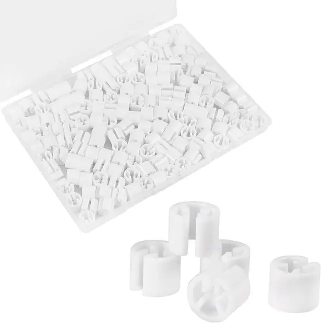 Main image of 150Pcs Clothes Hanger Markers Blank Tags, Hanger Size Markers | Plastic Garment Hanger Size Markers, Fit 3.5mm Rod for Clothing Snap Number Labels Accessories Color Coding, White