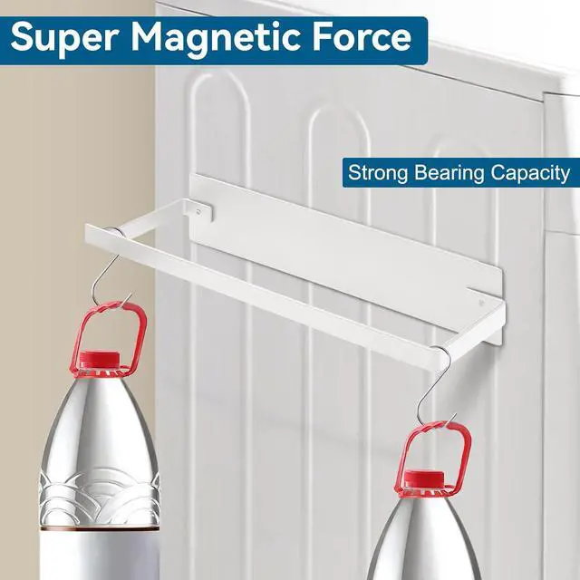 Alt view image 7 of 7 - Magnetic Hanger Organizer, Strong Magnetic Hanger Holder for Laundry Room Washer, Capacity Upgrade Hangers Storage Stacker Holds up to 40 Metal Hangers White 1Pack