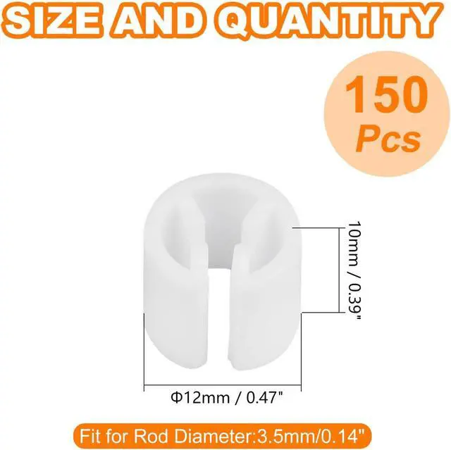 Alt view image 2 of 7 - 150Pcs Clothes Hanger Markers Blank Tags, Hanger Size Markers | Plastic Garment Hanger Size Markers, Fit 3.5mm Rod for Clothing Snap Number Labels Accessories Color Coding, White