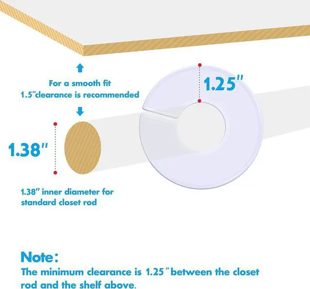 Alt view image 3 of 6 - Vantasii 30 Pack White Round Clothing Size Closet Rack Dividers Hangers with 1 Bonus Marker (Outer 3.5, Inner 1.38 in Diameter)