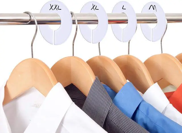 Alt view image 6 of 6 - Vantasii 30 Pack White Round Clothing Size Closet Rack Dividers Hangers with 1 Bonus Marker (Outer 3.5, Inner 1.38 in Diameter)