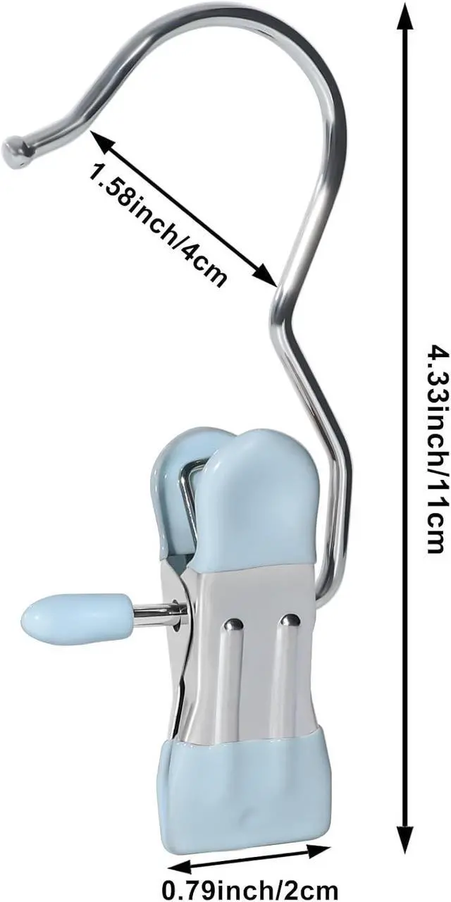 Alt view image 2 of 7 - 15/30Pcs Upgrade Double Head Clamp Dipped Clothespin for Laundry Hooks with Clips, Boot Holder, Hanging Clips, Portable Multifunctional Hangers Single Clip Space Saving for Jeans, Hats (15, Blue)