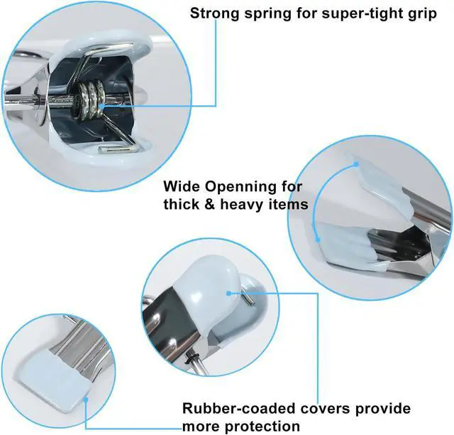 Alt view image 3 of 7 - 15/30Pcs Upgrade Double Head Clamp Dipped Clothespin for Laundry Hooks with Clips, Boot Holder, Hanging Clips, Portable Multifunctional Hangers Single Clip Space Saving for Jeans, Hats (15, Blue)