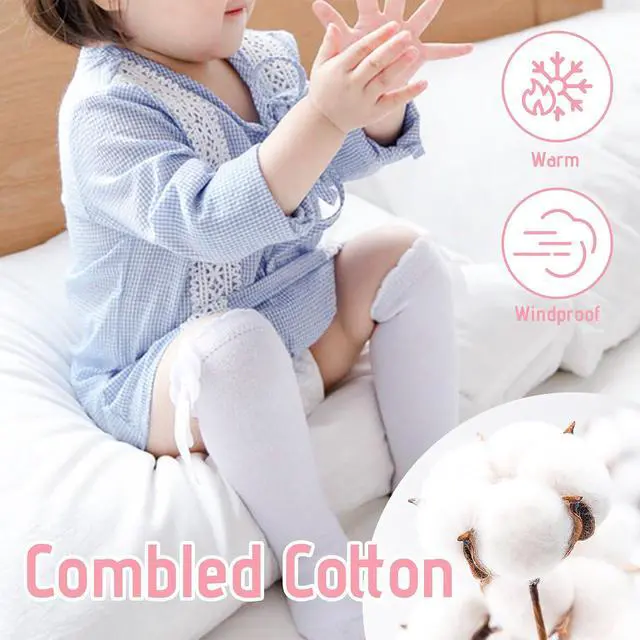 Alt view image 2 of 7 - Zando Baby Knee High Socks With Bow Toddler Long Socks Girls Stockings 0-4T | Soft Cotton Seamless Stockings for Newborn Infant Girls, Stretchy Cute Ruffle Cuff, Durable for Everyday Church Dress Wear