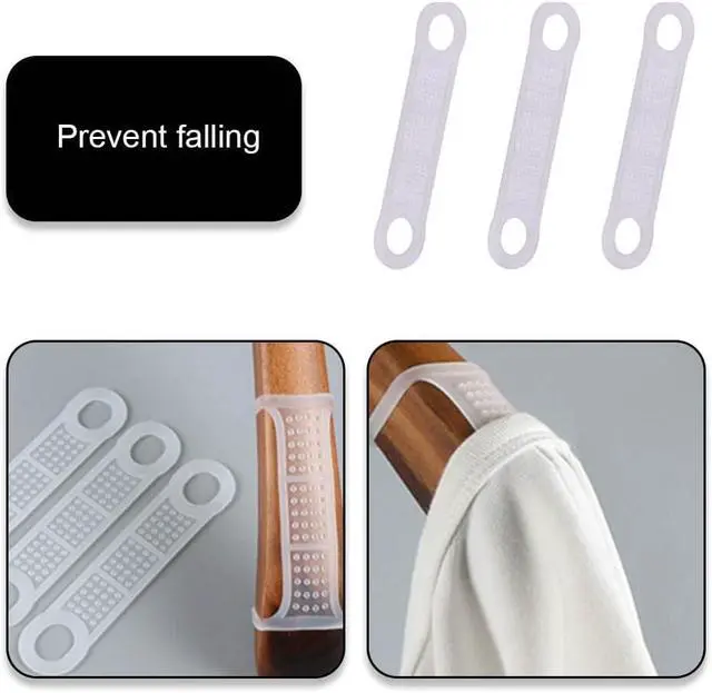 Alt view image 3 of 7 - 50 Pcs Velvet Non Slip Hangers Rubber Hangers Grips Transparent Strips for Wood Plastic Hangers